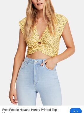 FP Movement by Free People Honey Floral Twist Crop Top